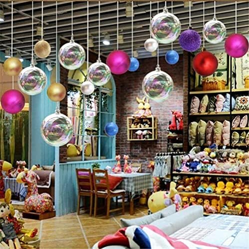 12 X 8cm Christmas Tree Baubles Iridescent Glass Fillable Ornaments Ball for Christmas Party Birthday Wedding Decorations