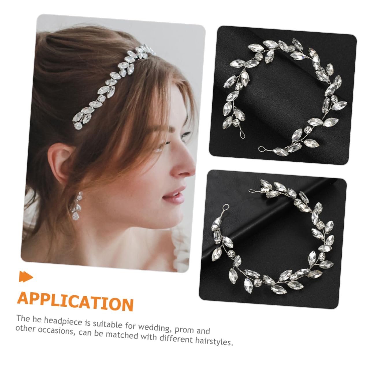Abaodam 4 Piezas Diadema De Diamantes De Imitación Accesorios Para El Cabello Para Mujeres Diadema De Aleta Vid De Pelo Nupcial Ojo De Caballo Enredadera El Plastico Novia