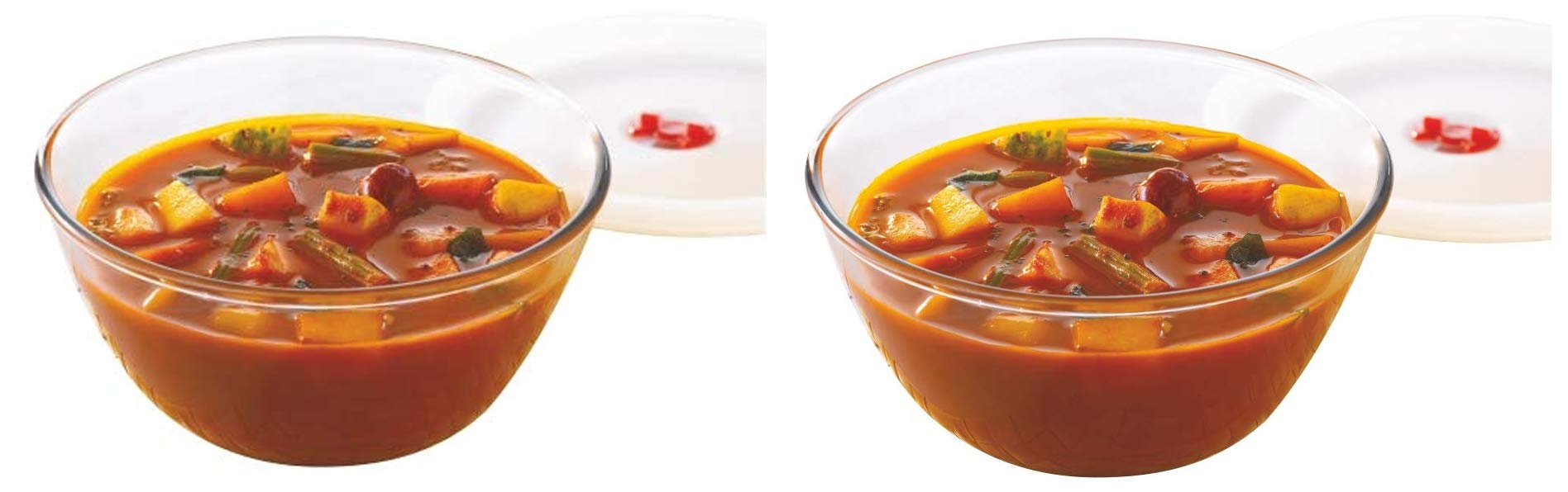 BorosilGlass Mixing Bowl with lid, 1.3 L, Oven and Microwave Safe & Glass Mixing Bowl with lid, 900 ml, Oven and Microwave Safe Combo