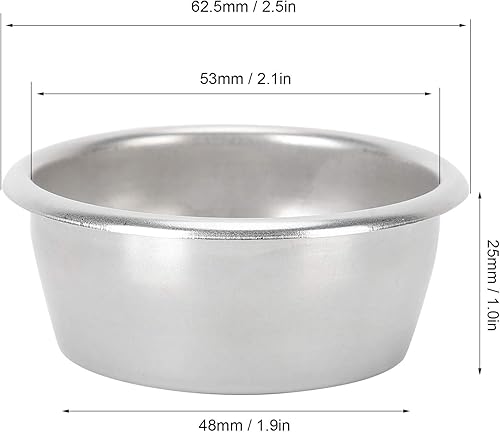 Miniatura 2 de Cesta portafiltros de café de acero inoxidable de 2.087 in, no presurizada, cesta de filtro de café expreso, repuesto para cafetera, portafiltro