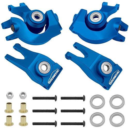 Miniatura 1 de OGRC Bloque de dirección frontal de aluminio y bloque de ruedas y cubo trasero con rodamientos de bolas, piezas de actualización para 110 Arrma