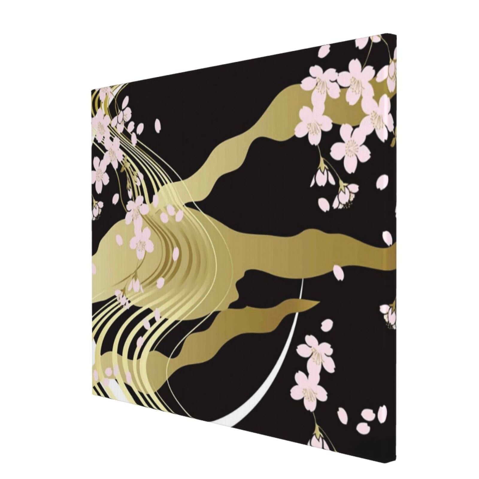 Amazon.co.jp: アートパネル 壁掛け おしゃれ 桜 黒と金 和風 和