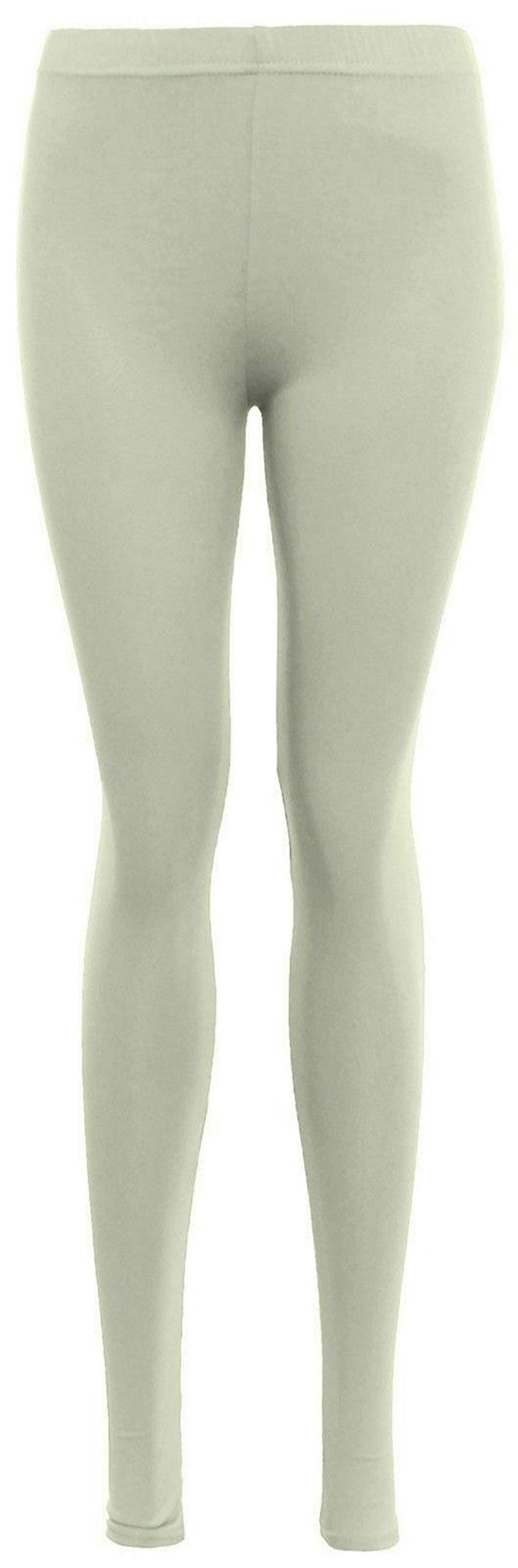 Zaif & Hari Women's Off-White Legging Plain Stretchy Viscose Full Length Leggings Plus Size 8-26 (Off White, 8-10)
