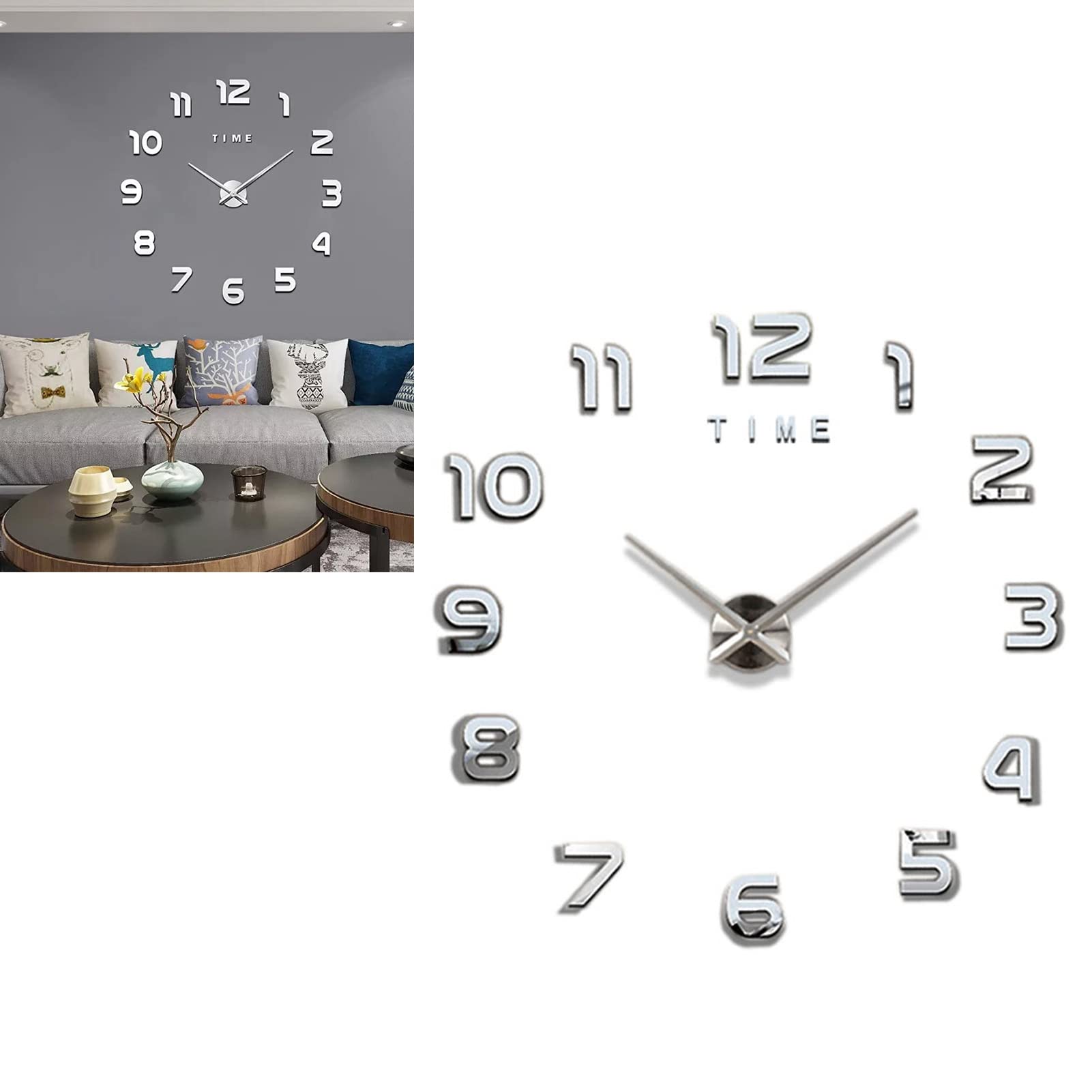 Horloge en acier inoxydable et acrylique pour un intérieur chic
