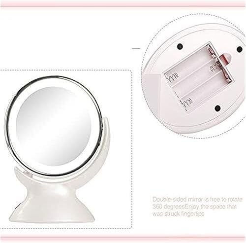 Miniatura 6 de DHAEY Espejo de maquillaje iluminado, espejo de tocador de doble cara de 6.49 pulgadas con luz LED natural ajustable, espejo de aumento 5X con