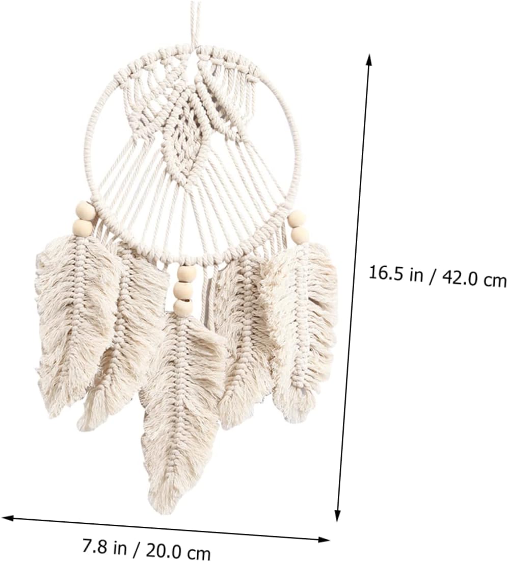 Decor Dream Catcher Wall Art Dream Catcher Bamboo Wall Hanging Unique Leaf Shape Decor