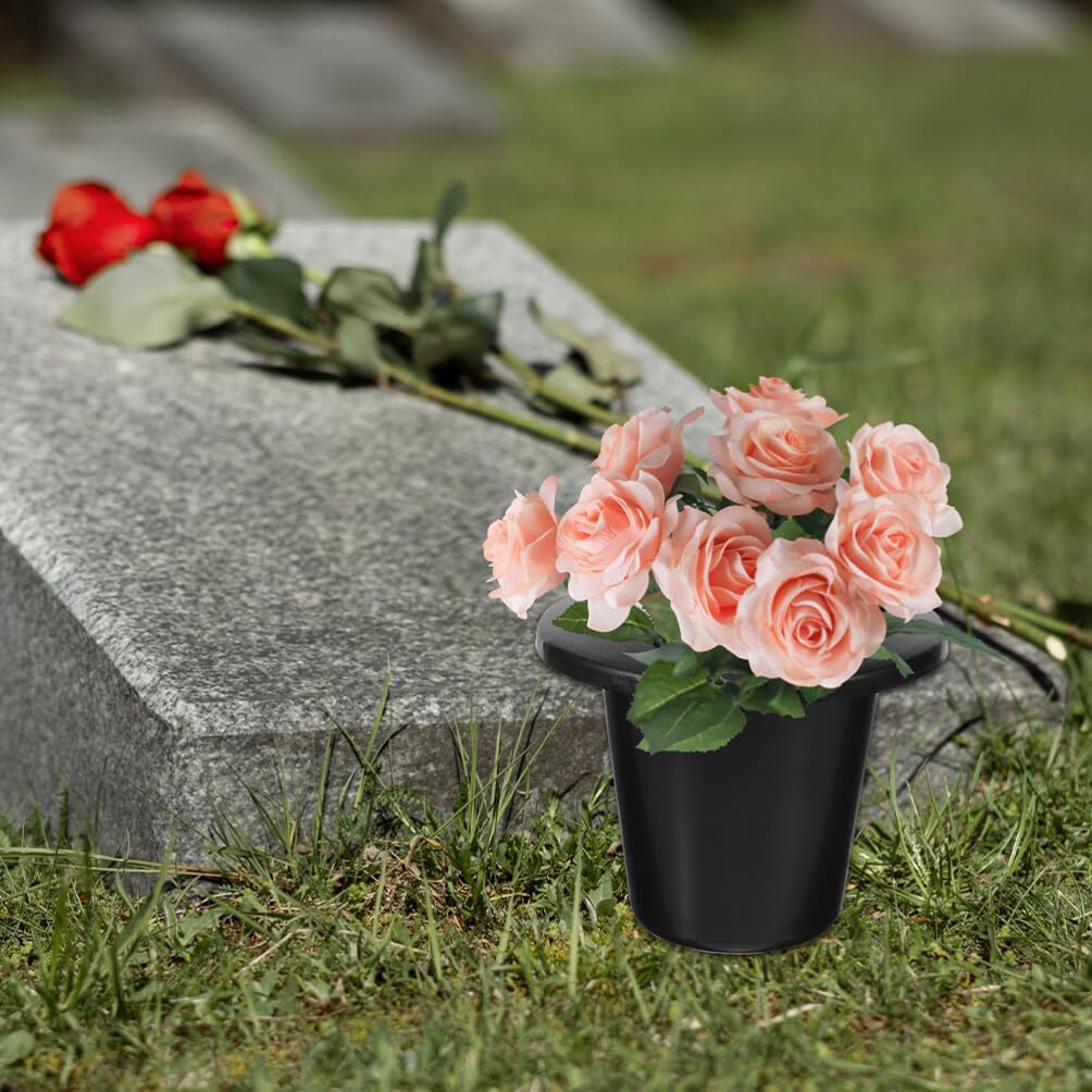 HANABASS Cemetery Grave Vase Inserts: 8pcs 16 Holes Cemetery Flowers Holder Graveside Bracket Memorial Day Grave Decorations Cemetery Vases for Graveyard Flower Marker