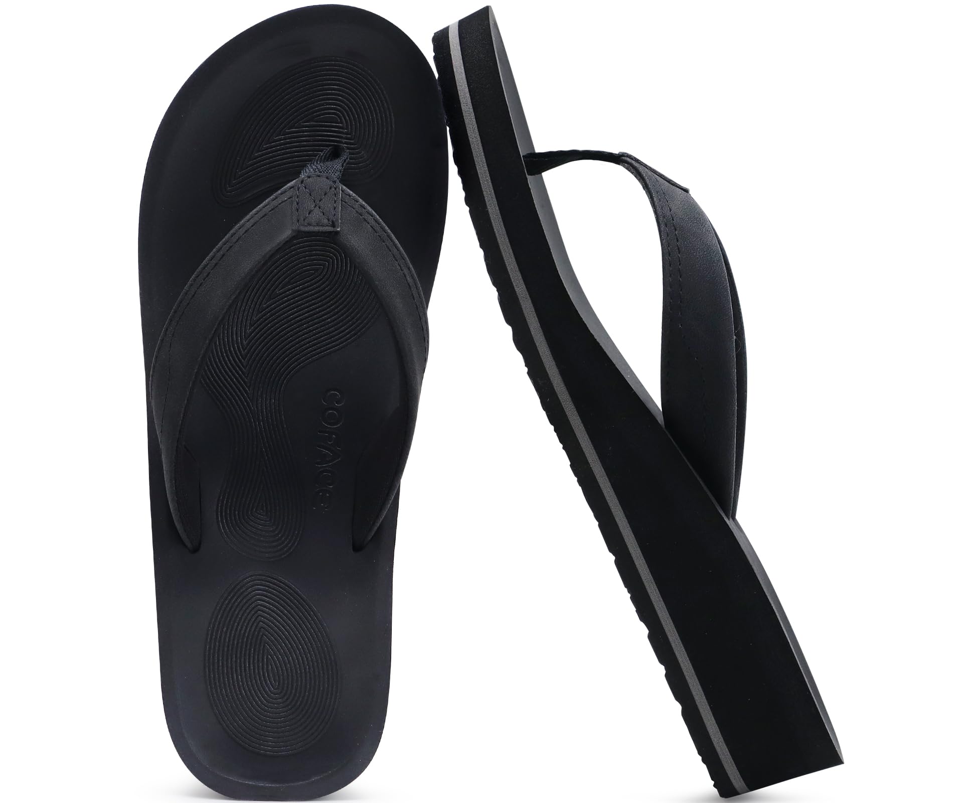 COFACE Infradito Donna Eleganti Sandali in Pelle Moda Infradito con Zeppa Alta per Estate Mare Spiaggia e Piscina