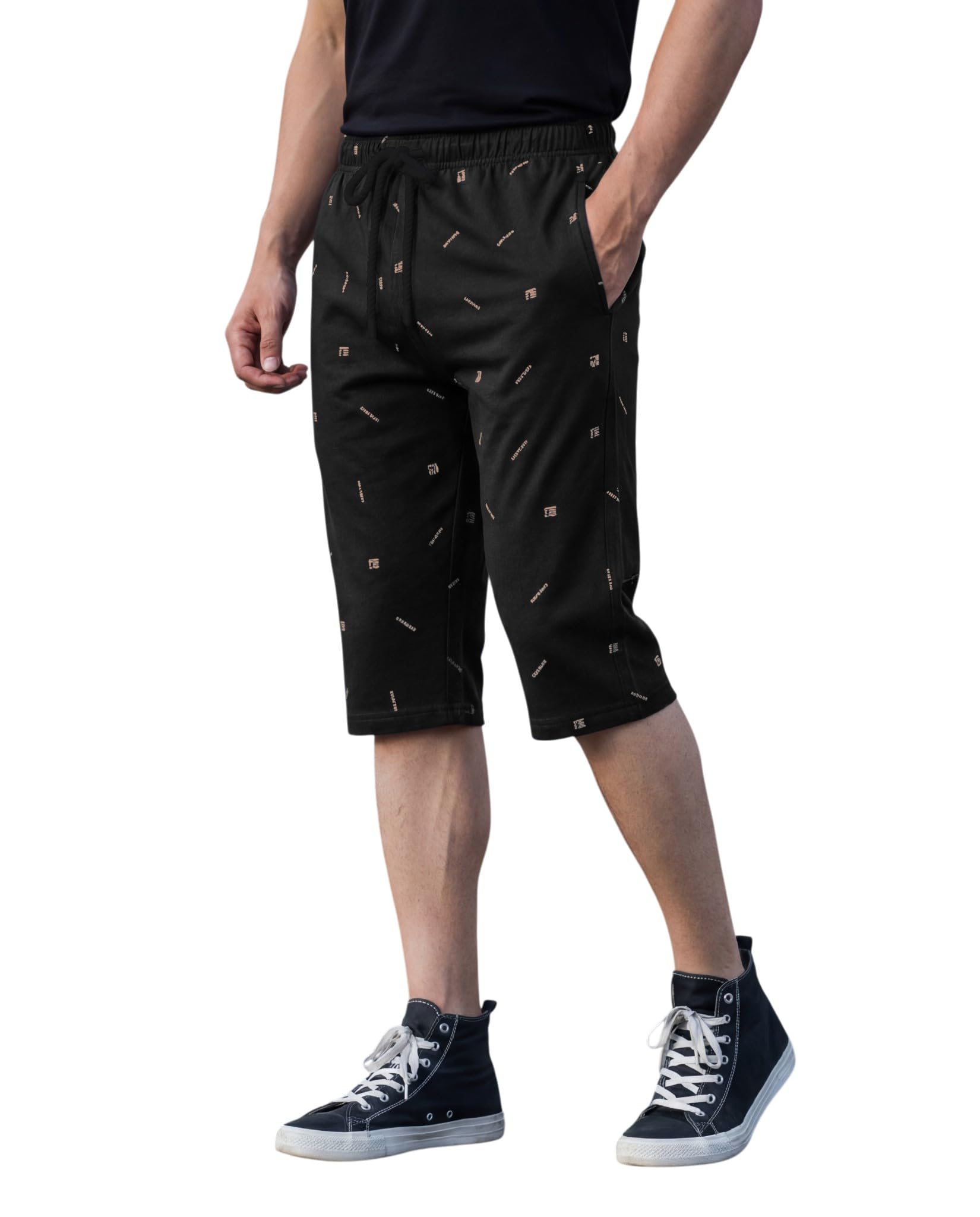 feel track Men's Regular Fit Three Fourth Capri (Pack of 1) (GG_ P6_3/4-NEW_BLACK-S)-picture-36