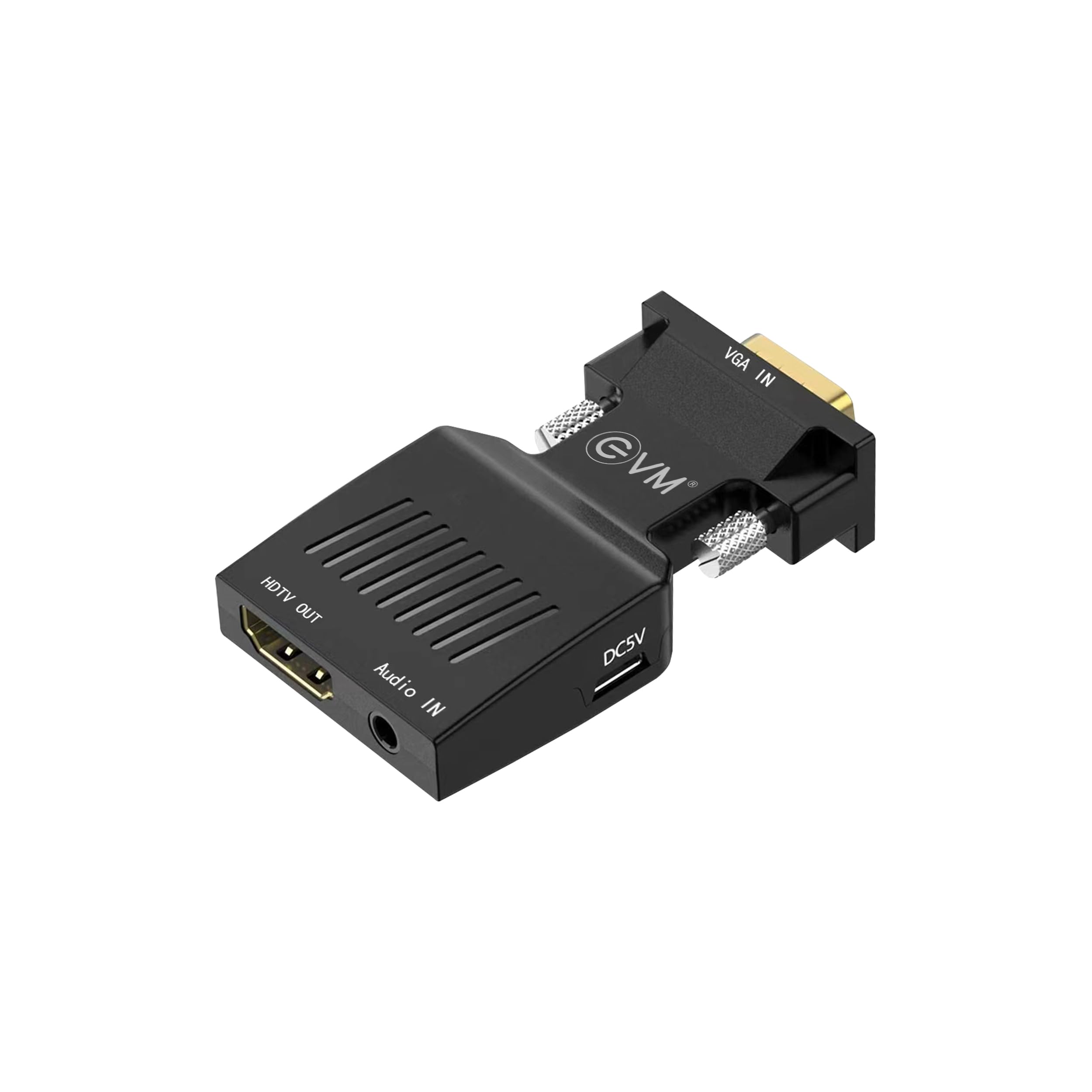 EVM VGA to HDMI Converter Full HD 1080p Support VGA to HDMI Adapter for Projector, Laptop, TV, Computer Plug & Play High-Definition Video & Audio Output-1 Year Warranty VGAHD-image-18