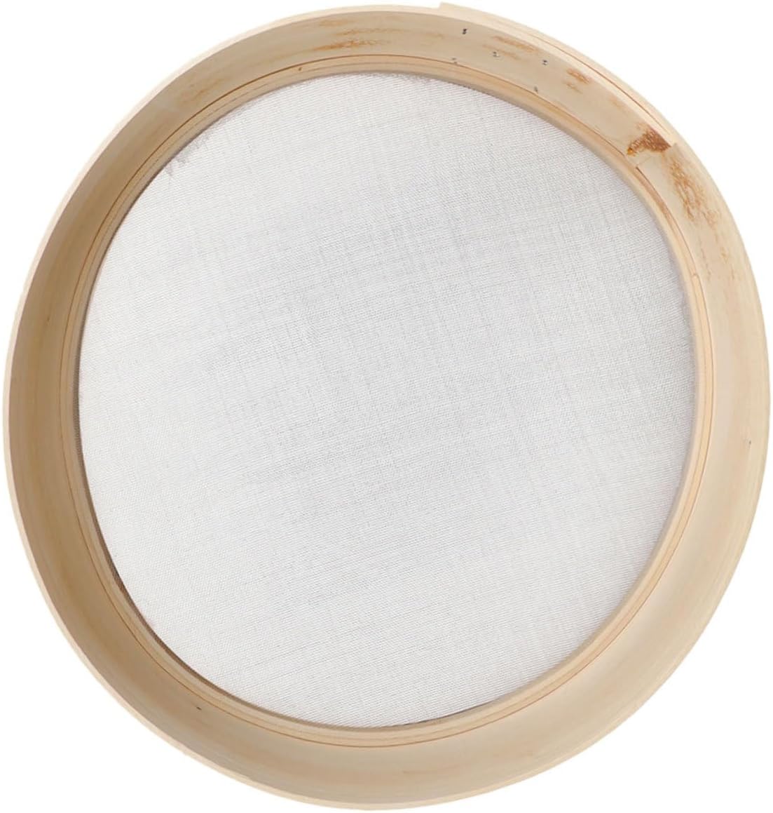 Toyvian Wooden Flour Sifter 30cm Fine Mesh Baking Sieve Manual Powdered Sugar Strainer for Kitchen Baking and Cooking
