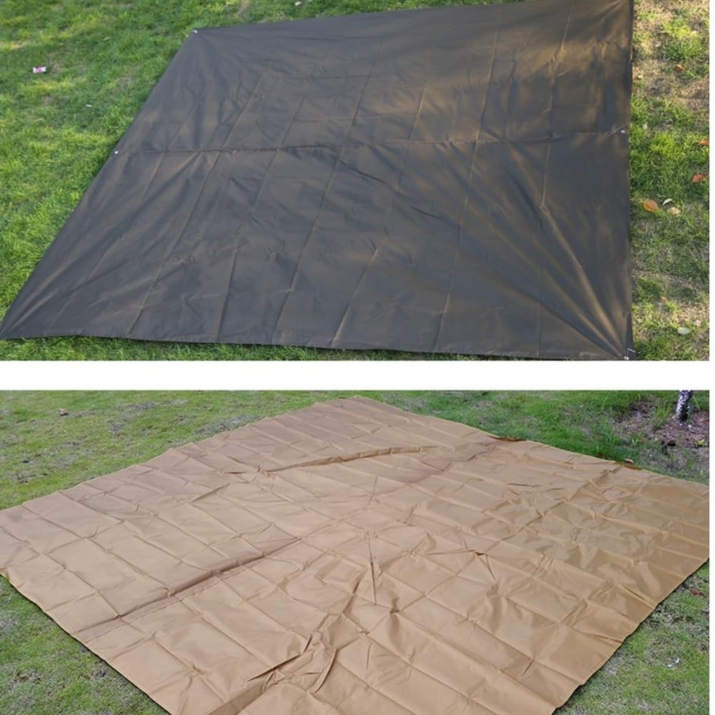 Oxford Telo da campeggio, telo impermeabile con bordi rinforzati e anelli in rame, per tenda, spiaggia, picnic, uso esterno