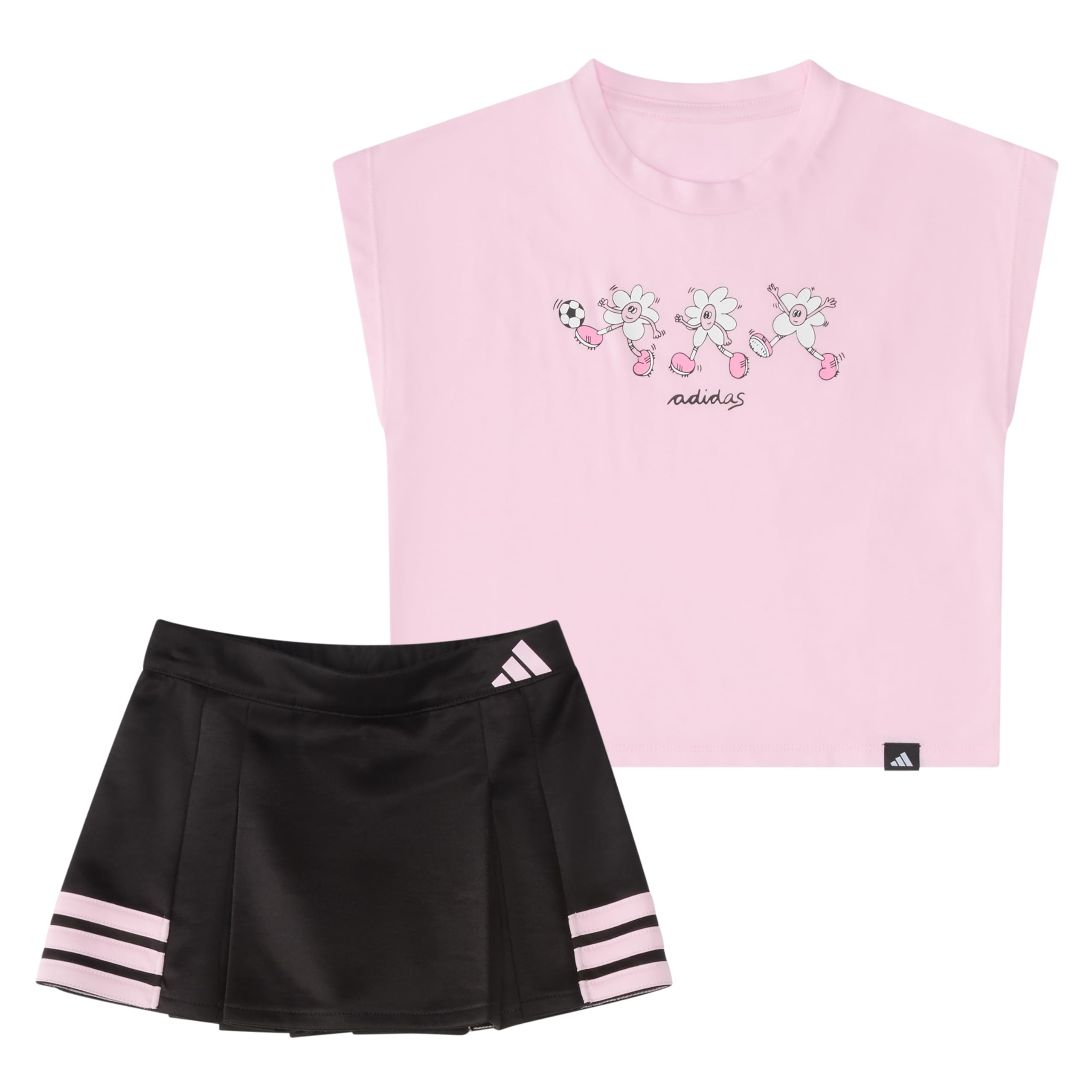 adidas Infant Girls N Box Tee Pleated Skort Set Casual Bottoms Casual - Pink