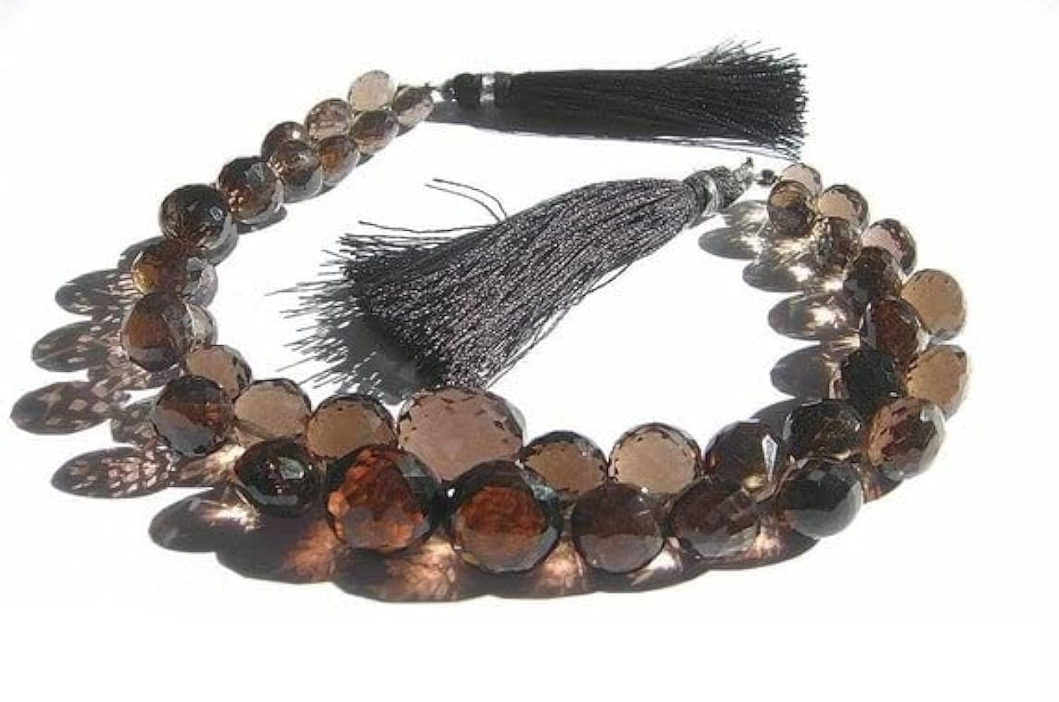 Quartz fumé facetté en oignon LKBEADS pour créer des bijoux bohèmes