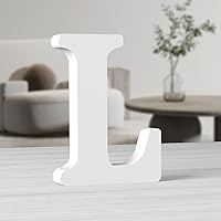Vista 14 de AOCEAN Letras de madera grandes blancas de 10 pulgadas, letras de madera sin terminar para decoración de pared, letras decorativas de pie