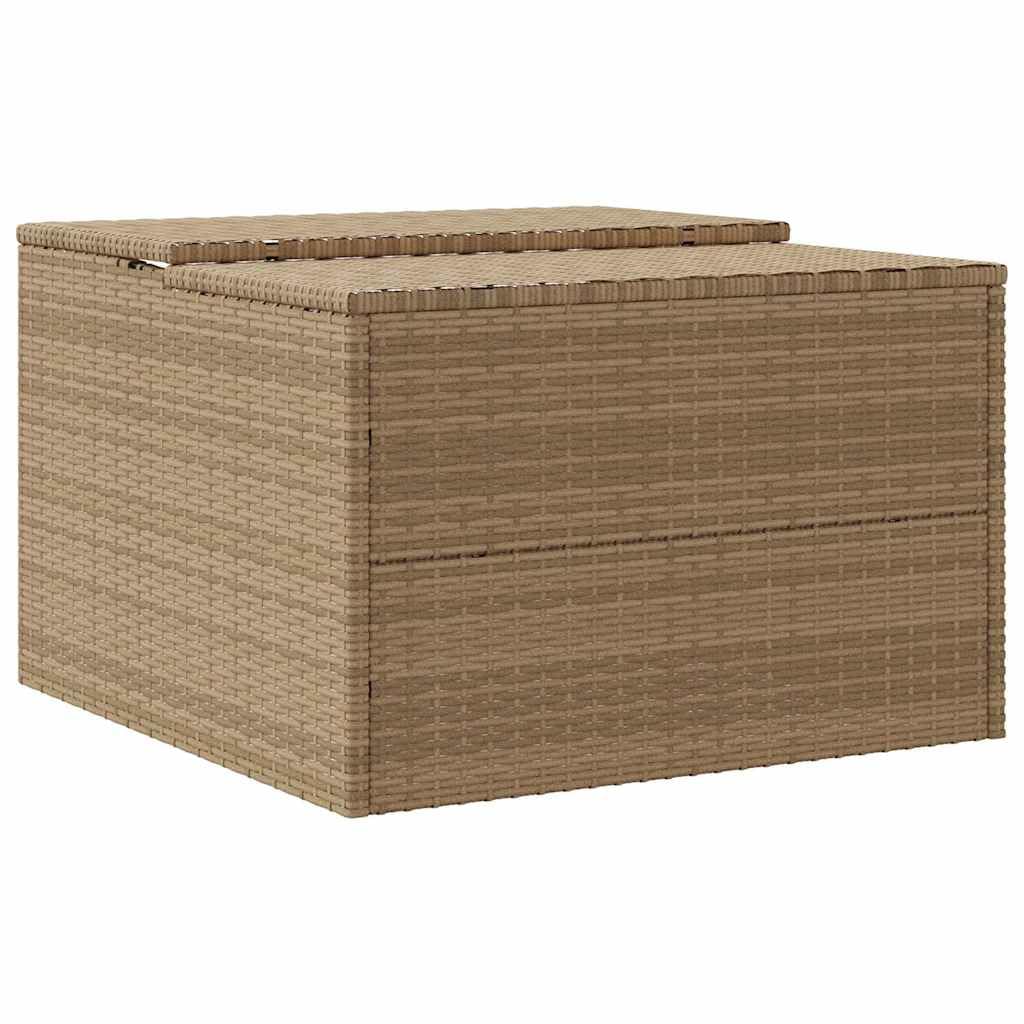 vidaXL Caseta de Robot Cortacésped, Almacenamiento de Cortacésped, Cobertizo para Cortadora de Césped, Caseta de Jardín, Ratán Sintético Beige