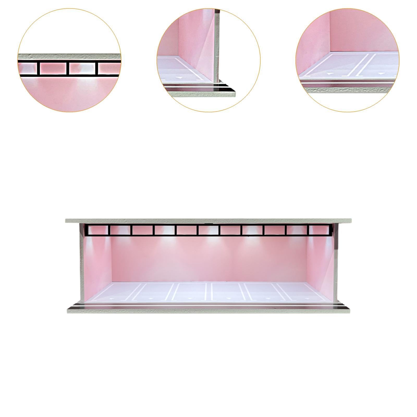 Vitrina Acrílica para Maquetas de Coches, Soporte para Maquetas de Vehículos en Miniatura, Escena de Aparcamiento Simulada, Ideal para Coleccionistas, Style B