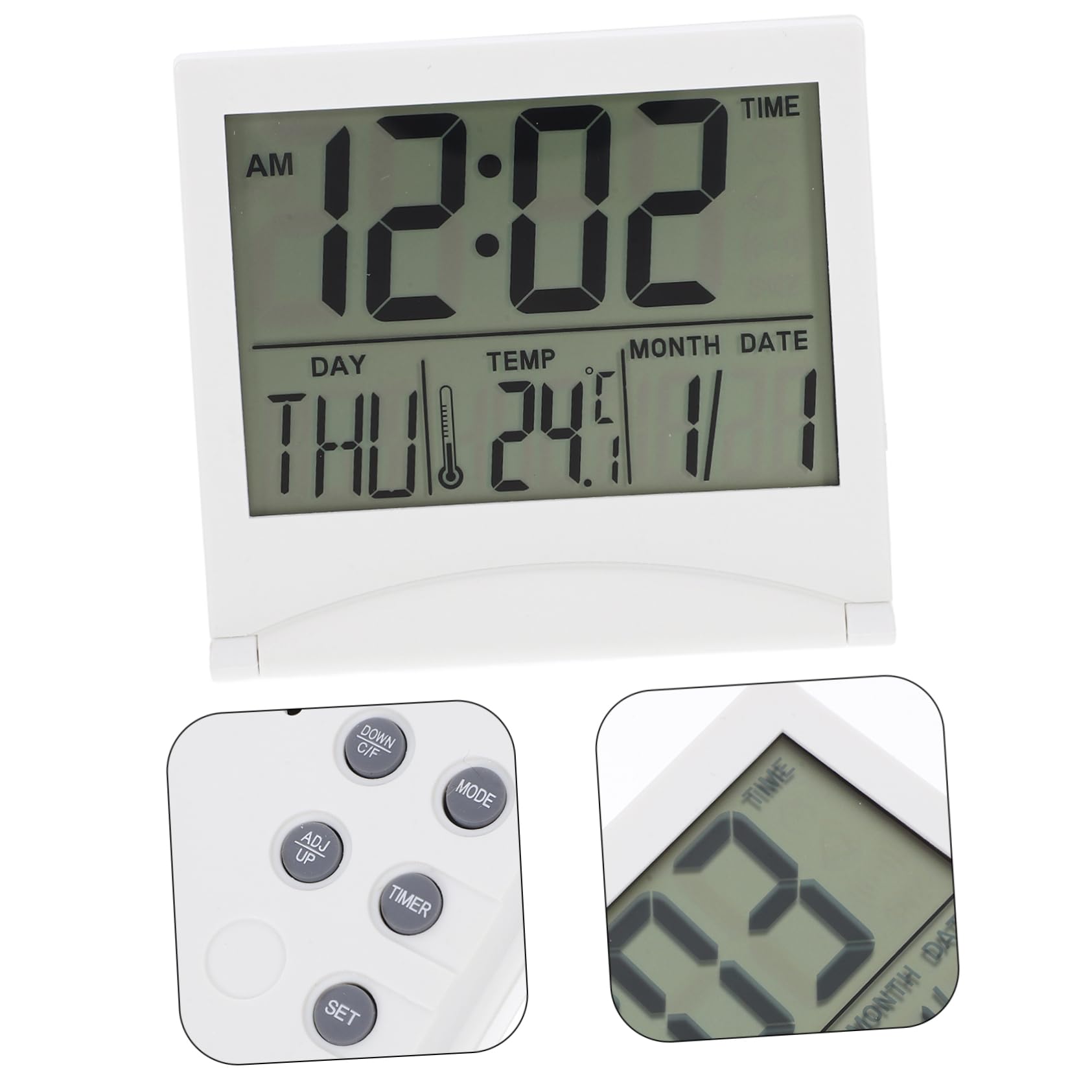 STOBAZA 5 Stück Desktop Alarm Clock Faltbare Elektronische Uhr Multifunktionsuhr mit Kalender und Temperaturanzeige für Schlafzimmer Leicht zu Transportieren