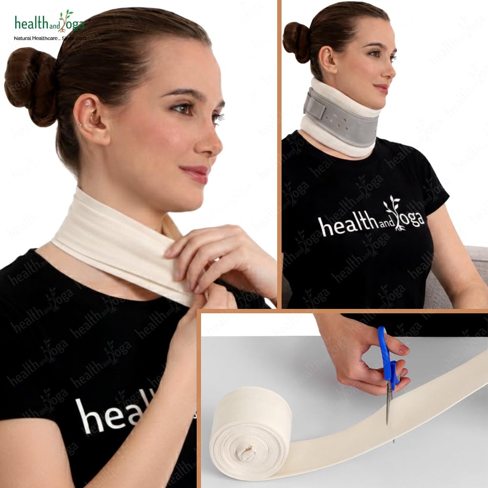 HealthAndYoga® LayerGuard Cotton Stockinette- Off-White (Roll-5 meter, Sleeve-4 inches)- Tubular Stretch Bandage for Arms & Legs- Fracture Plaster Dressing Layer, Absorbs Sweat, Sprain support- Cut & Wear 1