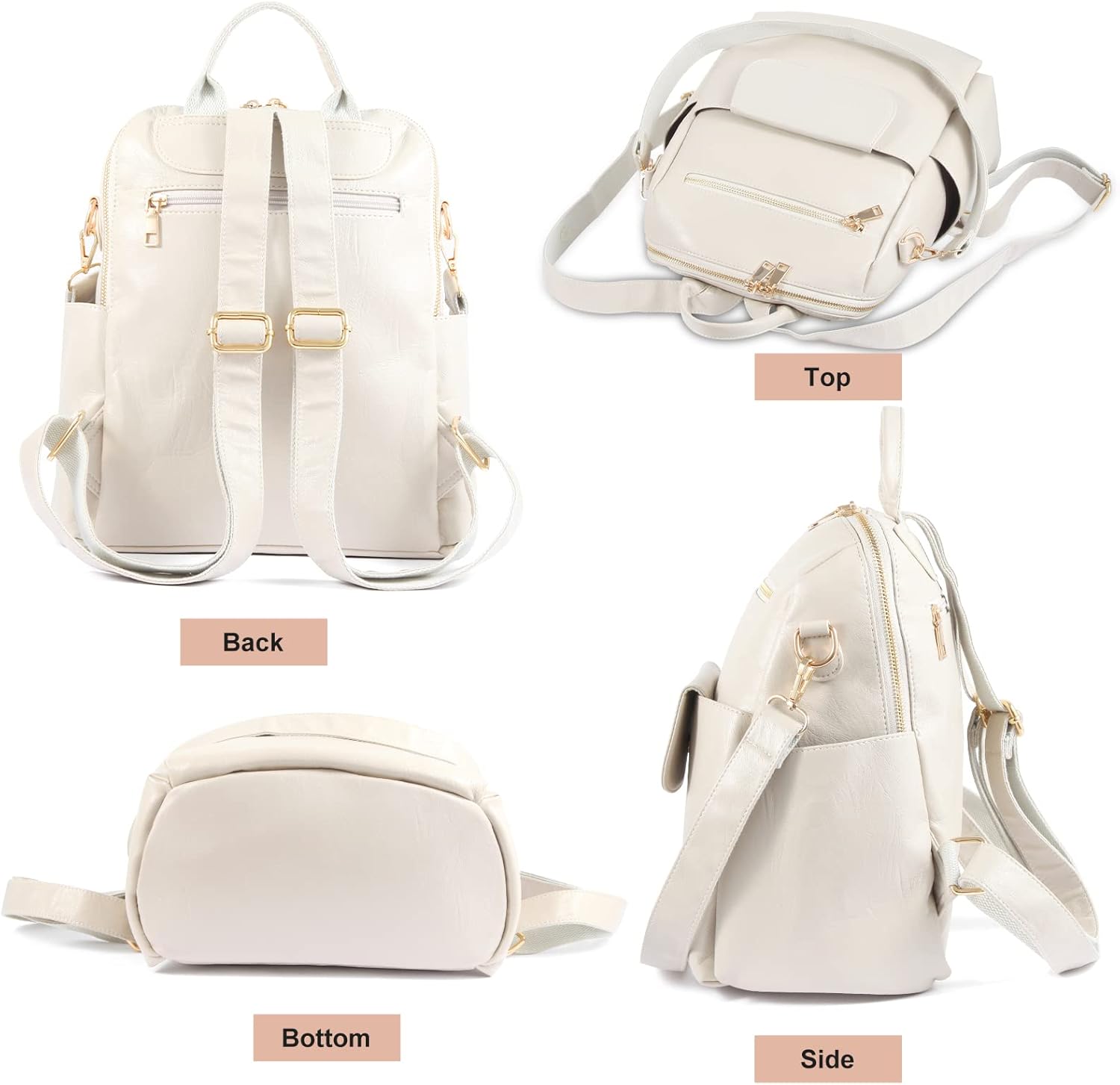 ASDSSRY Women Fashion Backpack Purse Waterproof Bookbags Travel Shopping Rucksack Convertible Ladies Shoulder Bag - Image 4