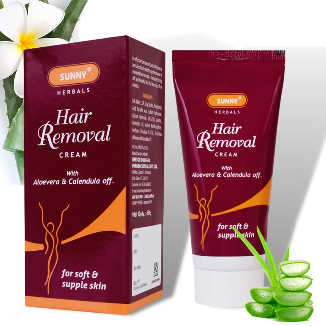 Sunny Hair Removal Cream Enriched With Aloevera & Calendula for Pain Free & Gentle Removal of Unwanted Hair | For Moisturized, Baby Soft, Velvety Smooth, Hairless Skin (100gm) (B093LFCKR3) Amazon Price History, Amazon Price Tracker
