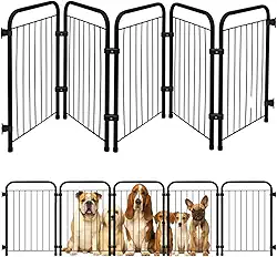 Cercado Grade Cercadinho Portátil Dobrável 3 5 7 Módulos Modular Proteção Pets Filhotes Cachorro Gato Coelho Animais 50 cm Altura (Preto, 5 Módulos)