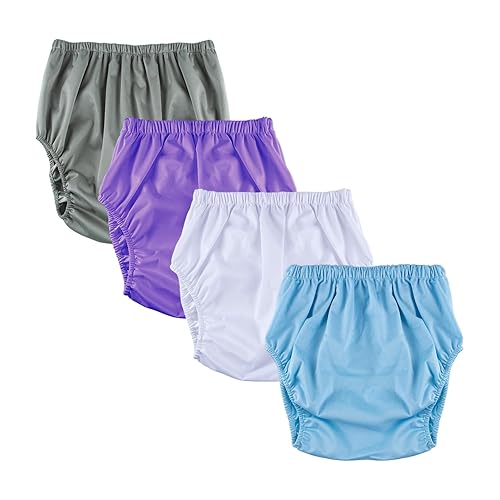 4 Pcs Adult Diaper Cover, Incontinence Leakproof Plastic Diapers, Reusable