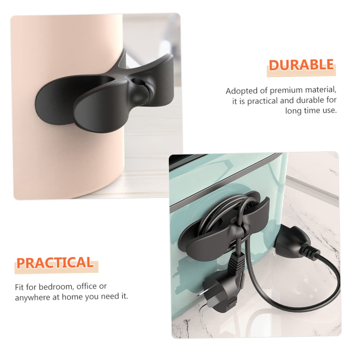 ARTIBETTER 3 Set Di Clip Per Organizzatore Di Cavi in ​​tpu Con Adesivo Forte Per Luso 4 Pezzi * 3