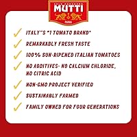 Vista 20 de Mutti Puré de tomate (Passata), 24.5 onzas Paquete de 6 Marca de tomates #1 de Italia Sabor fresco para cocinar Tomates enlatados Apto