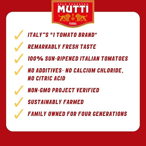 Miniatura 20 de Mutti Puré de tomate (Passata), 24.5 onzas Paquete de 6 Marca de tomates #1 de Italia Sabor fresco para cocinar Tomates enlatados Apto