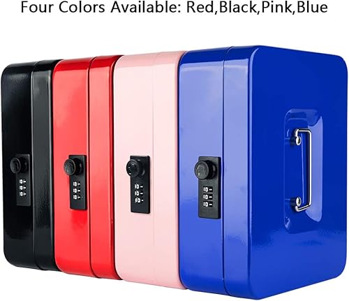 Miniatura 6 de KYODOLED Caja de dinero con cerradura de combinación, caja de metal segura para dinero, caja de almacenamiento con bandeja de dinero, 7.87 x 6.30 x