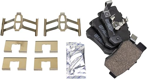 Miniatura 4 de TRQ Kit de pastillas de freno delanteras y traseras y rotores Kit químico de freno, pastillas de freno Rotor de freno Cerámica Premium G-Coated