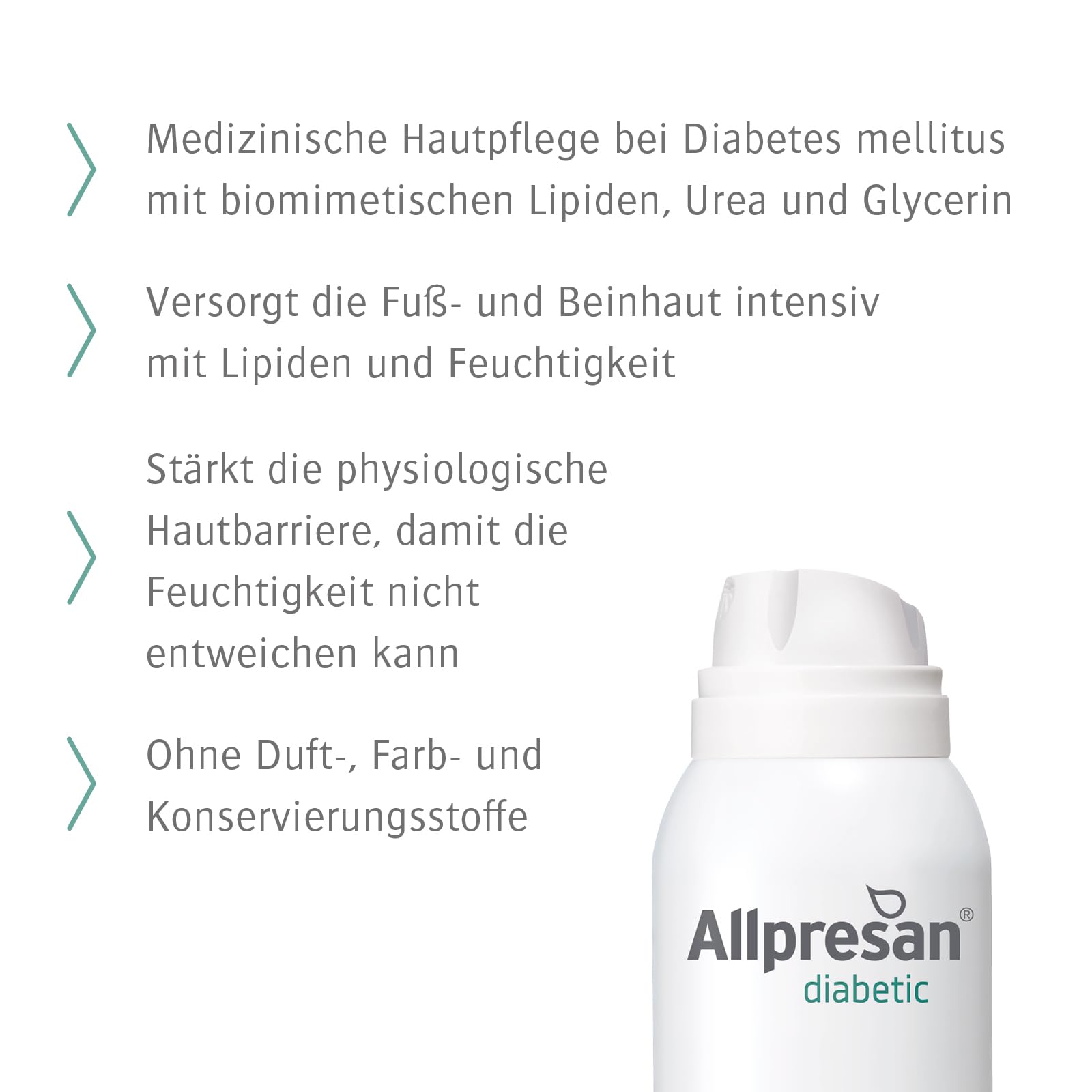 Allpresan diabetic REPAIR Schaum-Creme Fußpflege mit Urea - bei Diabetes mellitus - für sehr trockene bis rissige Füße - 200 ml (3er Pack)