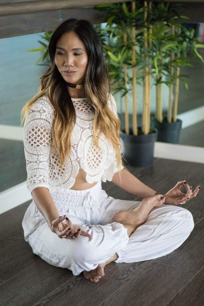 Womens Lounge Yoga Pants Harem Elastic High Waist with Pockets - Petite XS - 2XL