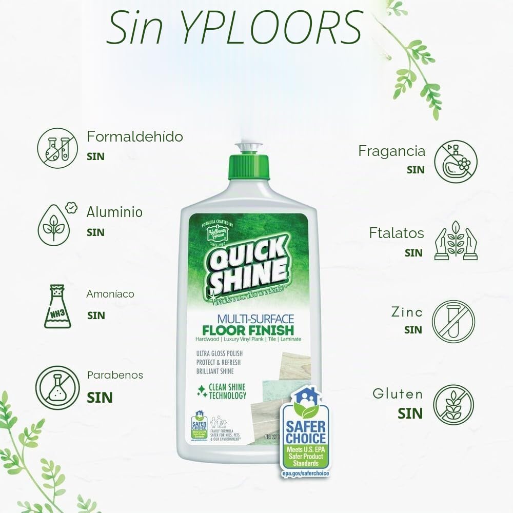Quick Shine - Abrillantador para suelos de madera, 800 ml