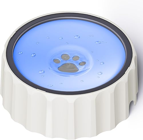 Miniatura 11 de Tazón de agua para perro sin derrames 70oz/2L Dispensador de gran capacidad antideslizante sin salpicaduras, tazón para mascotas con alimentación