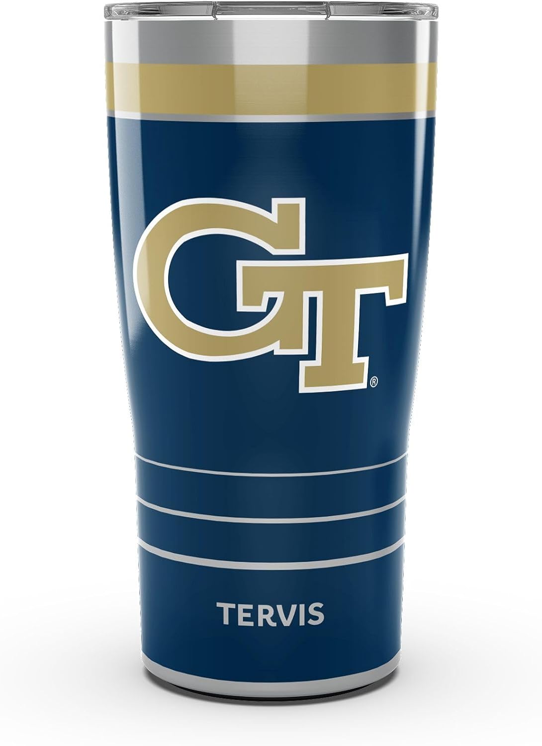 Tervis Traveler Georgia Tech Yellow Jackets - MVP Triple Walled Insulated Tumbler Travel Cup Keeps Drinks Cold & Hot, 20oz, Stainless Steel