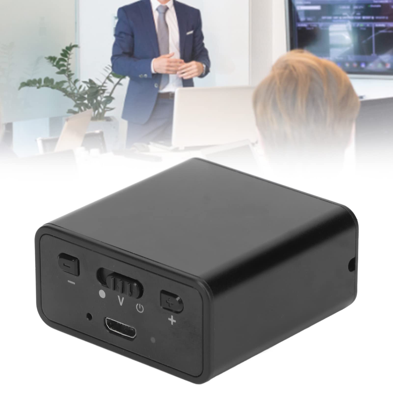 Mini Cyfrowy Dyktafon, Silna Adsorpcja Magnetyczna Szyfrowanie Q65 Długa żywotność Baterii Dyktafon na Spotkanie Biurowe (Neutralny angielski 16 giga bajtów)