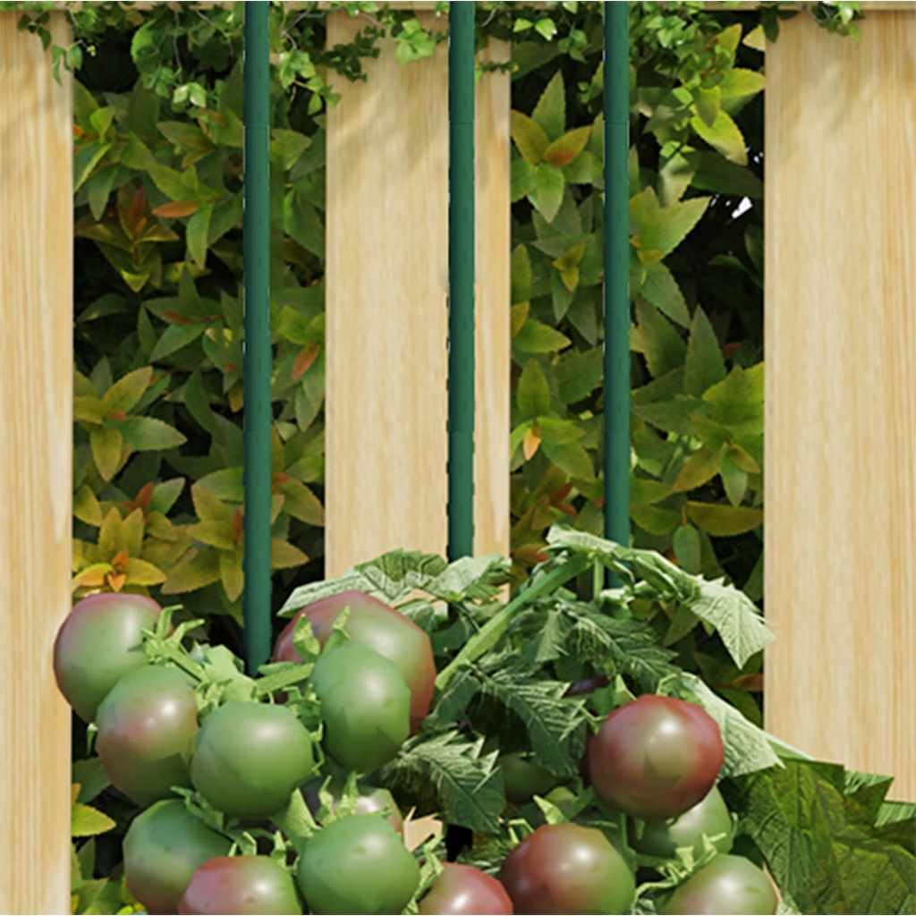 30 soportes para plantas, color verde, 150 cm, acero con revestimiento de polipropileno, ayuda para enredaderas y varilla para plantas trepadoras, tomates, soporte perenne en el jardín