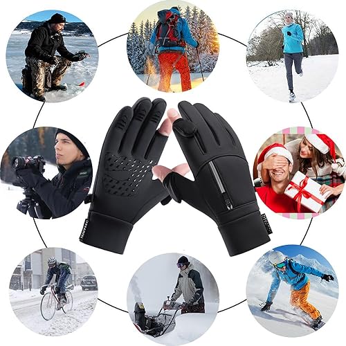 Miniatura 6 de weiatas Winter Fingerless Gloves for Men Women Touch Screen, Cold Weather Thermal Sport Gloves for Fishing Running Cycling Driving Hiking, Warm