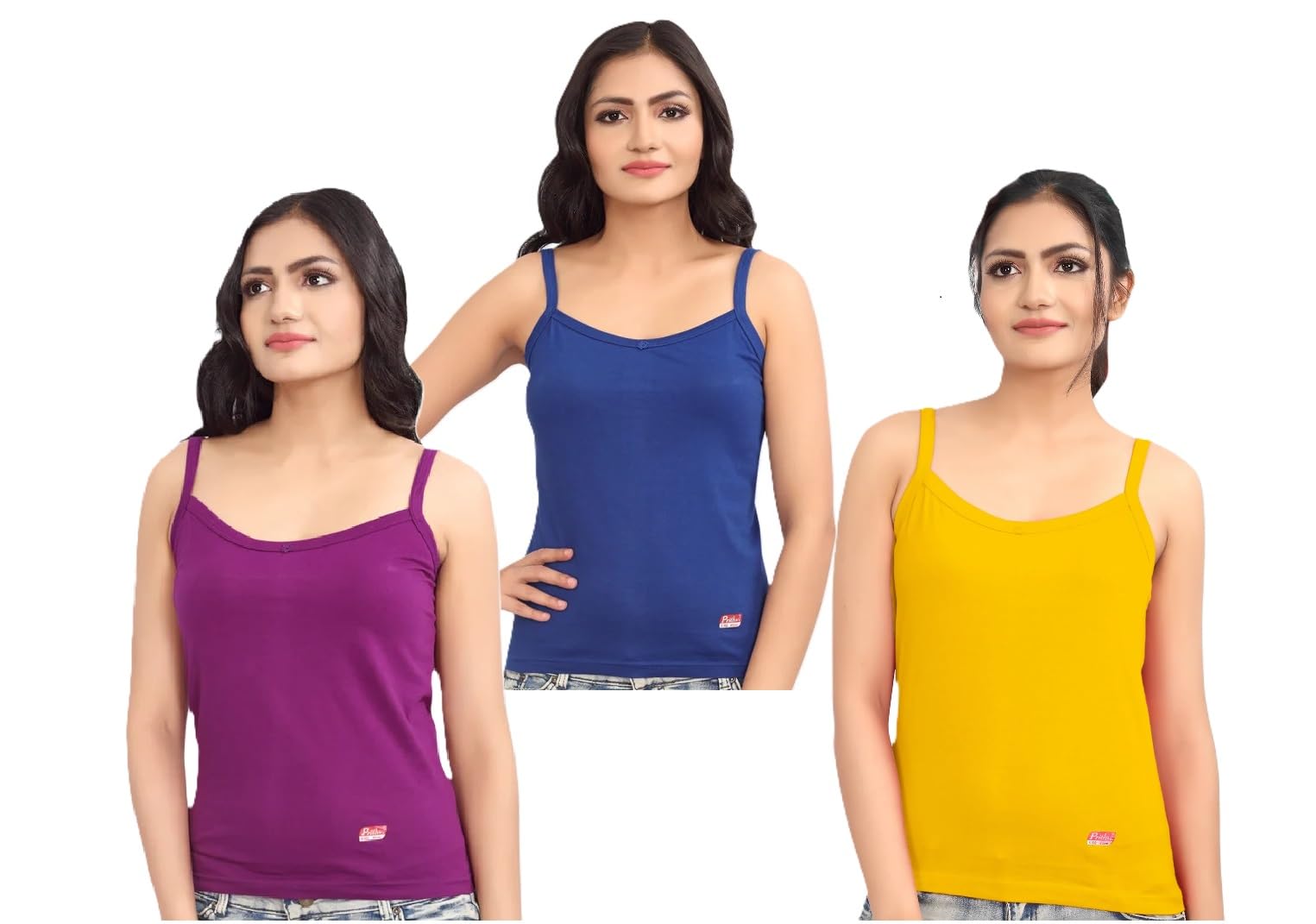 prithvi Rose Slip for Girls & Women's/Camisole - Pack of 3# Multicolour # Premium Wear # Colour May Vary #-picture-49