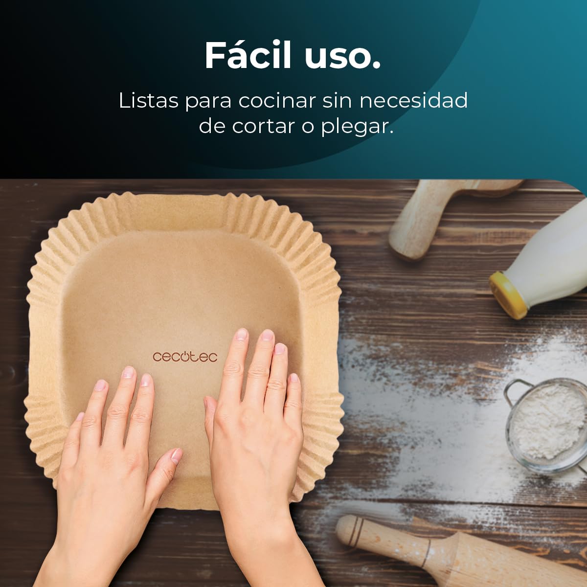 Cecotec Accesorios de Papel para Freidora de Aire sin Aceite Cecofry Paper Pack. Múltiples aplicaciones, 150 Piezas,. Material Seguro y Sostenible, Mejor limpieza, Fácil de Usar — view 9