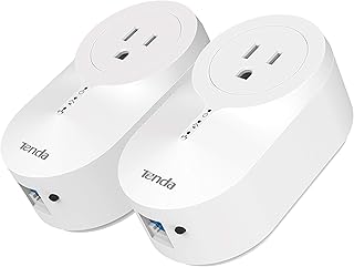 Tenda AV1000 Powerline Ethernet Adapter(PH6 KIT) - Gigabit Port, Plug & Play, Ethernet Over Power, Extra Power Socket for Additional Devices, Ideal for 4K Video Streaming and Gaming