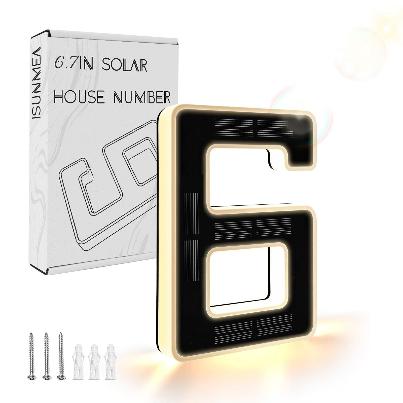 Amazon.com: ISUNMEA 6.7 Inch Solar Lighted House Numbers for
