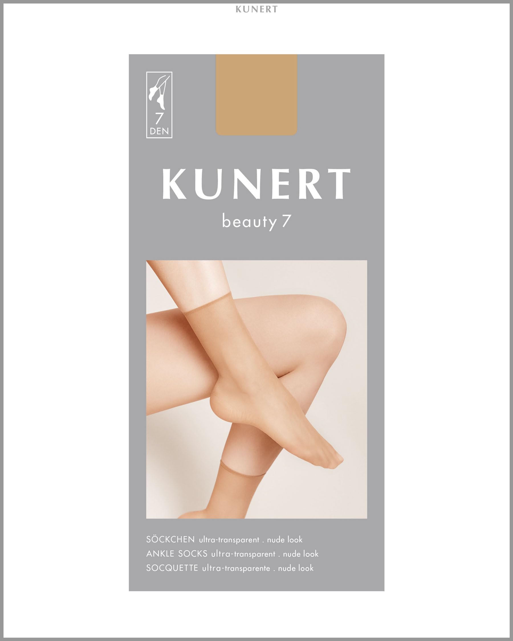 KUNERT Damskie skarpetki Beauty 7 cienkie 7 DEN, Tan 1003, 39-42