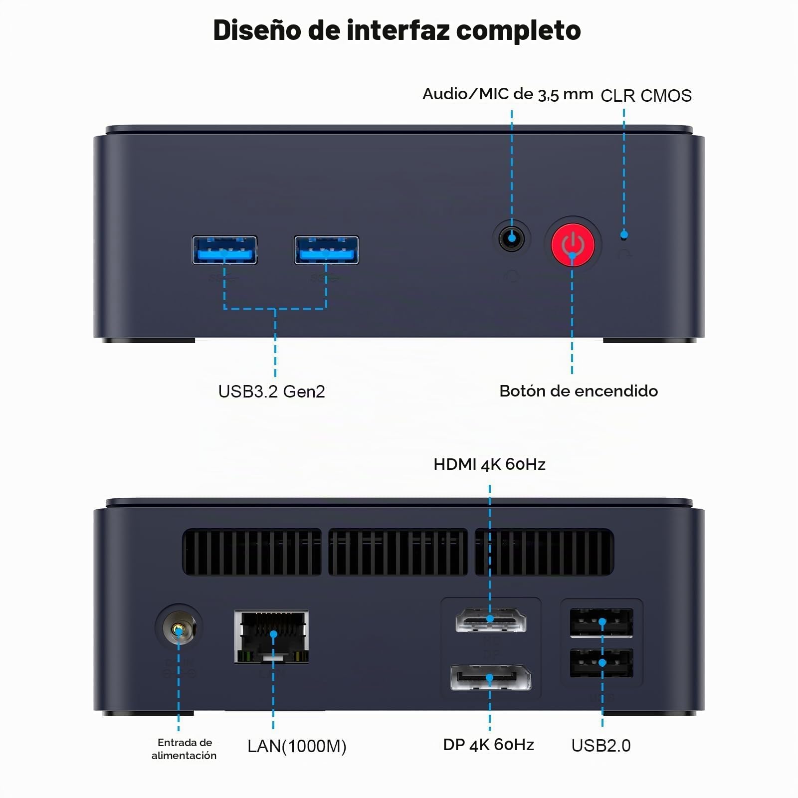 AWOW AK10 Mini PC N95, 16 GB RAM, SSD 512 GB, Doble Pantalla 4K UHD