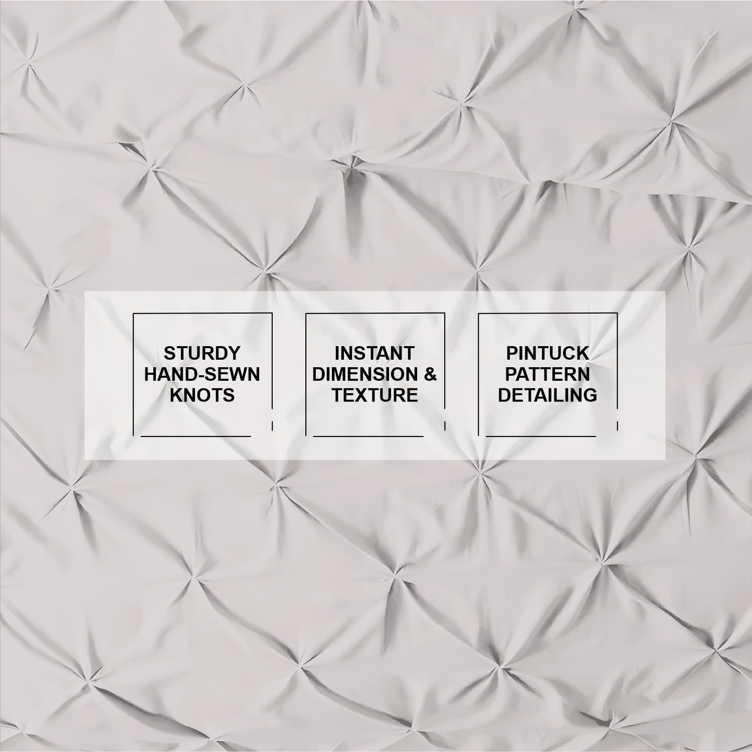 Kotton Culture 600 Thread Count Pinch Pleated Duvet Cover Only 100% Egyptian Cotton Breathable All Season Comforter Cover with Zipper Closure & Corner Ties Sateen Weave(Light Grey, Queen/Full)