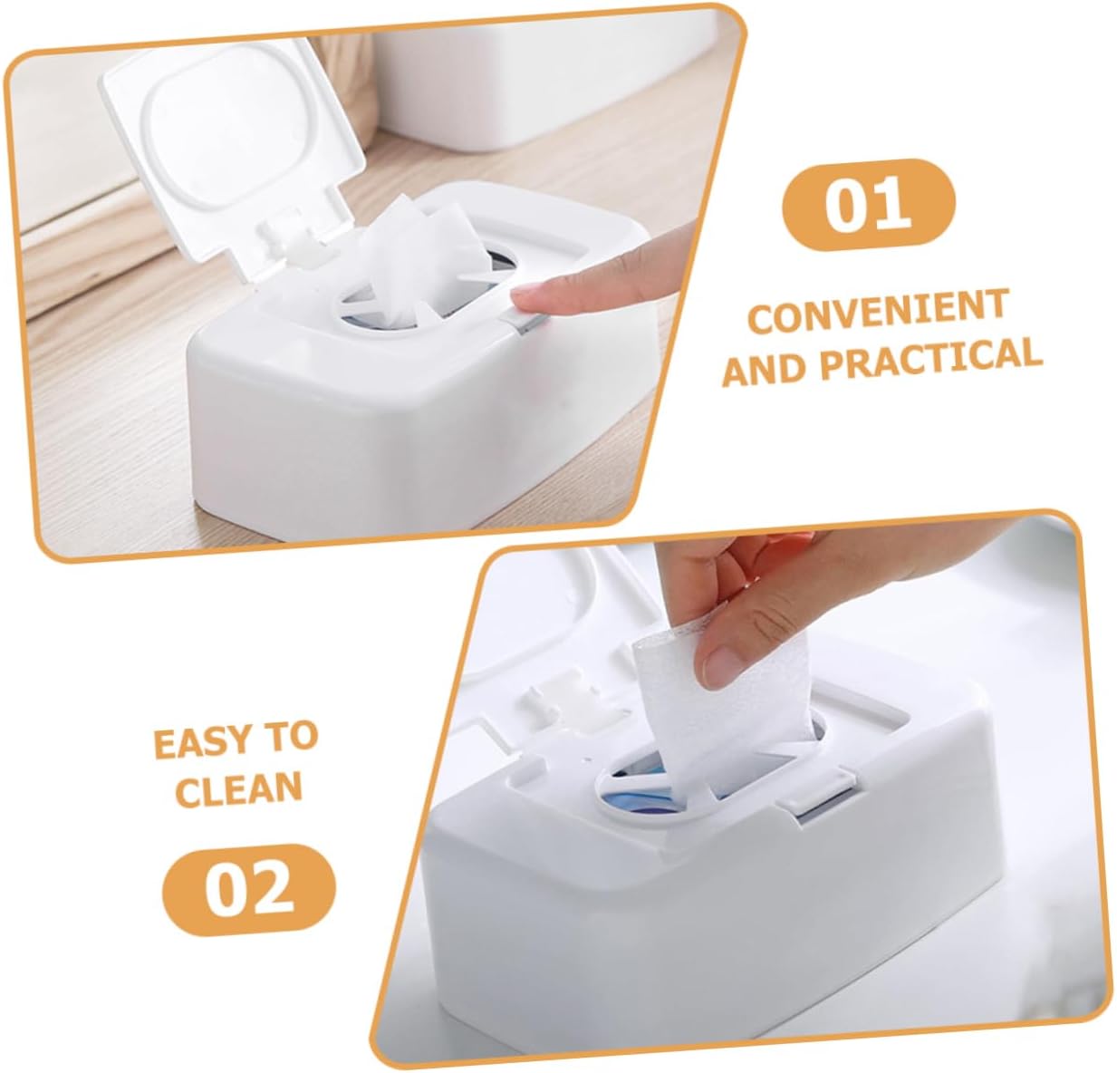 4pcs Refillable Wipe Container Capacity Tissue Storage Box for Simple Design Keeps Wipes Fresh for Bathroom and Kitchen