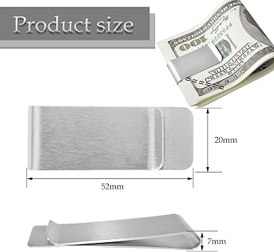 2 Pieces Money Clips - Stainless Steel Metal Slim Cash Money Clip Gold Wallet Bill Credit Card Holder for Men and Women
