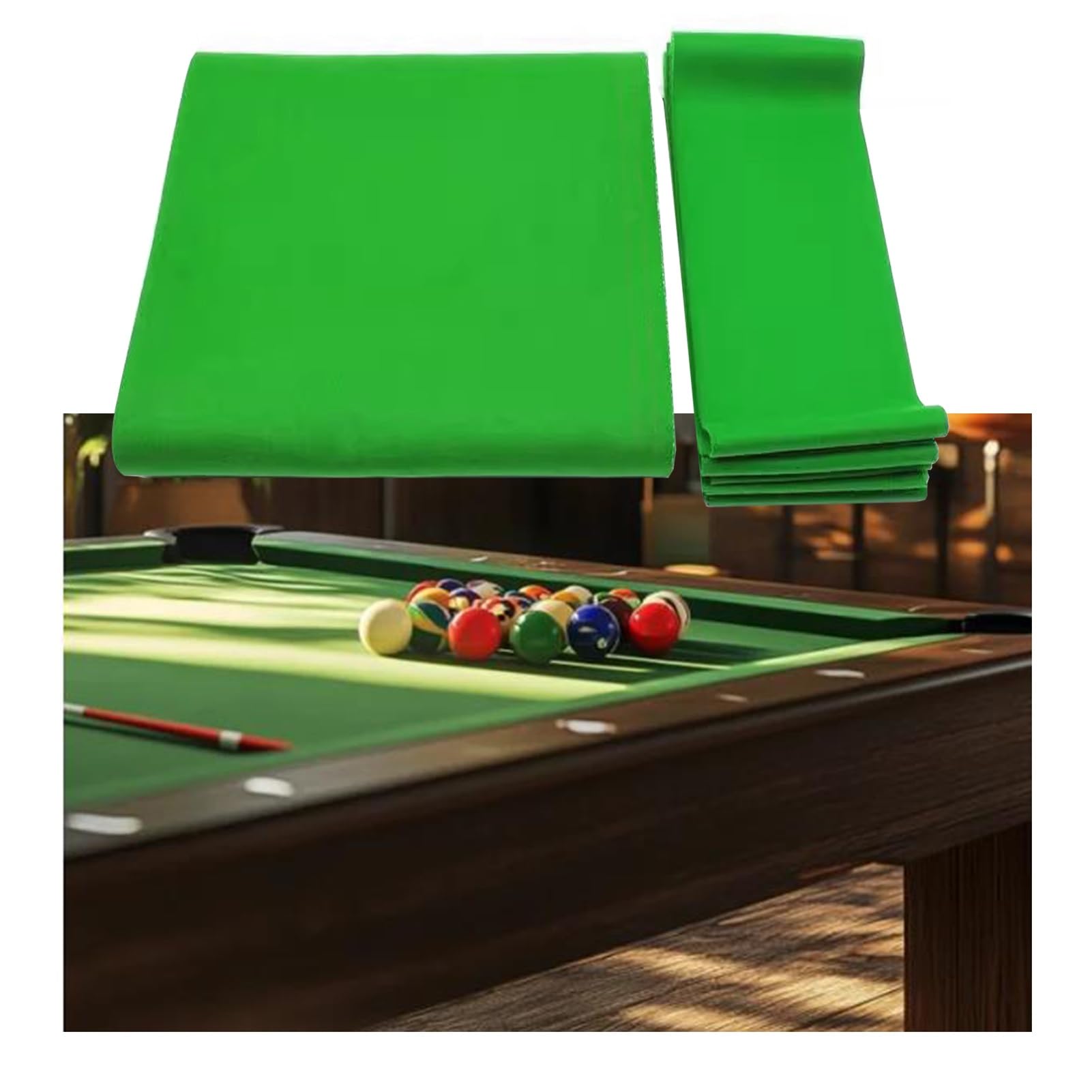 Tissu de Billard Tapis De Billard Professionnel De 2,74 M /9 Pi avec 6 Bandes, Kit De Feutre Rapide pour Tables De Billard, Bars, Hôtels Et Jeux D'intérieur.